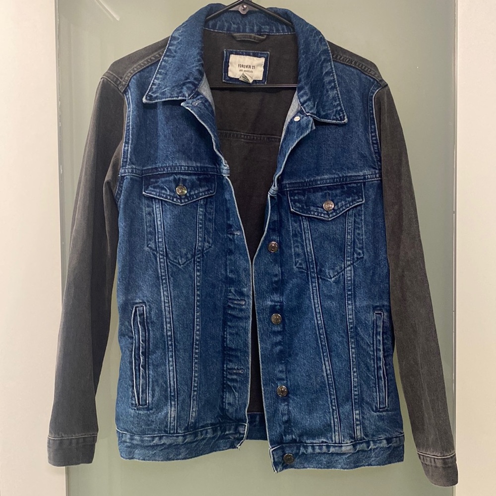 Colorblock Denim Jacket 100% Cotton Sz M